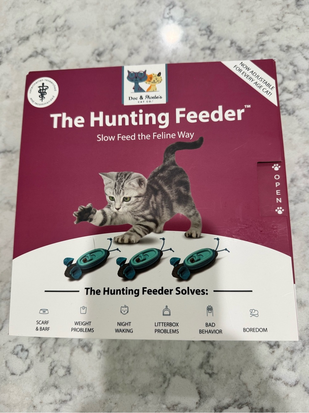 The Hunting Feeder - Teal/Green Slow Feed Cat Toy